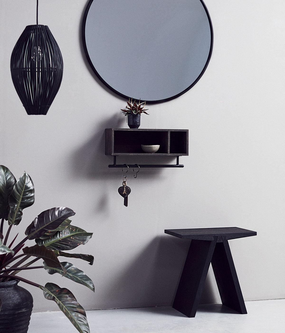 Stool Angle Oak,Black, Muubs, LABEL17